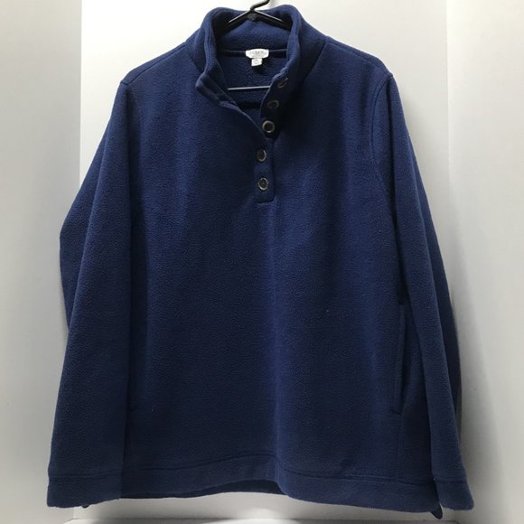 J. Crew Factory Sherpa Button-Front Tunic in Antique Navy - Picture 3 of 12